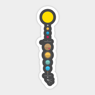 Minimalist Solar System Sticker